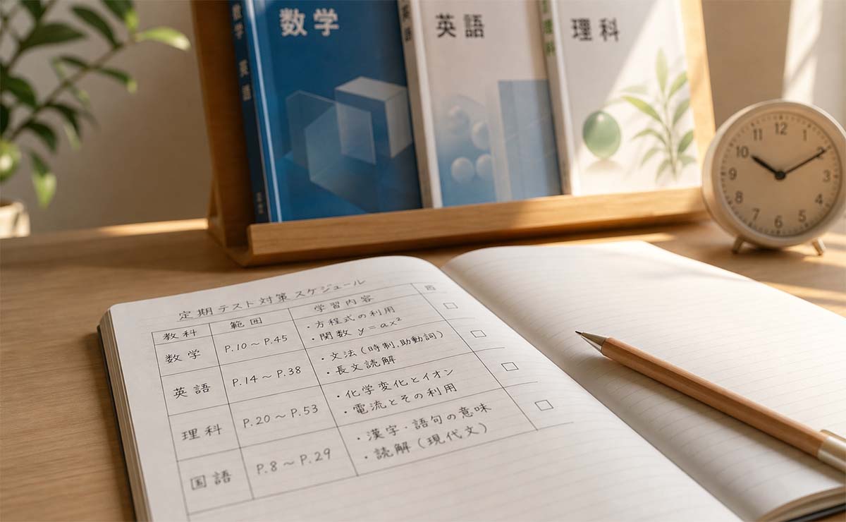 目標に合わせて進める定期テスト対策